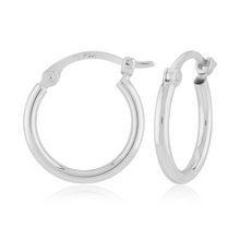 Load image into Gallery viewer, Small White Gold Snap Down Hoop Earrings
