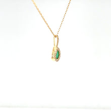 Load image into Gallery viewer, Pear Shaped Emerald Necklace with Diamond Accents
