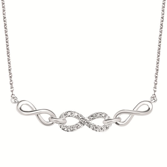 Silver Diamond Infinity Necklace