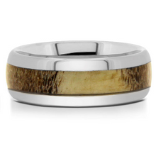 Load image into Gallery viewer, Tungsten Band with Antler Inlay sz10
