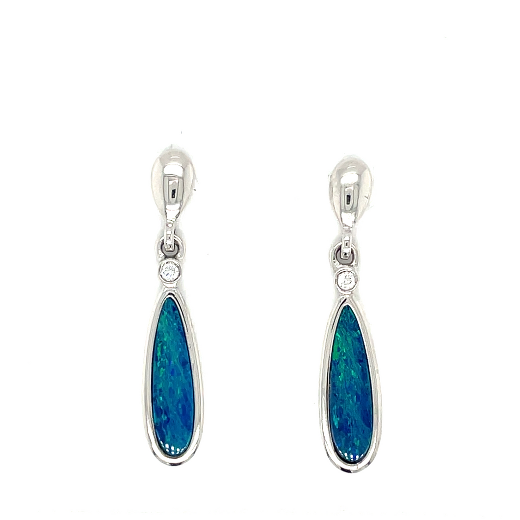 Australian Opal Dangle Post Earrings