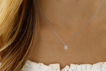 Load image into Gallery viewer, Sterling Silver Small Snowflake on 16/18&quot; adjustable chain
