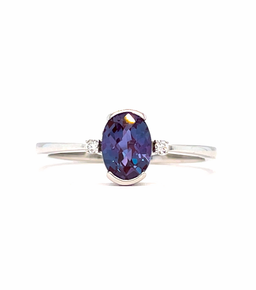 Alexandrite and Diamond Ring