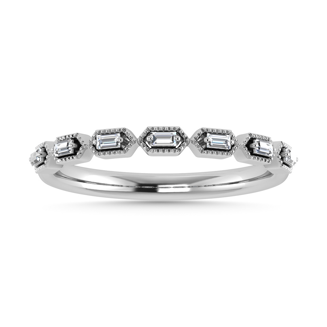 Baguette Diamond Side band in white gold