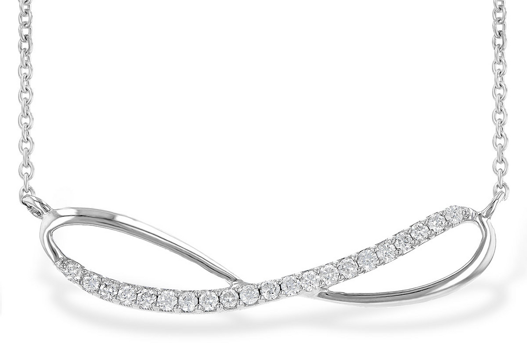 Diamond Infinity Swirl Necklace on White Gold