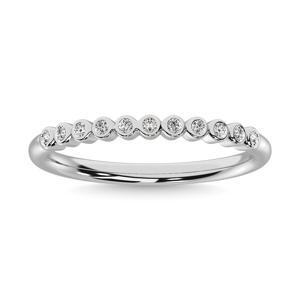 White gold diamond stacking band