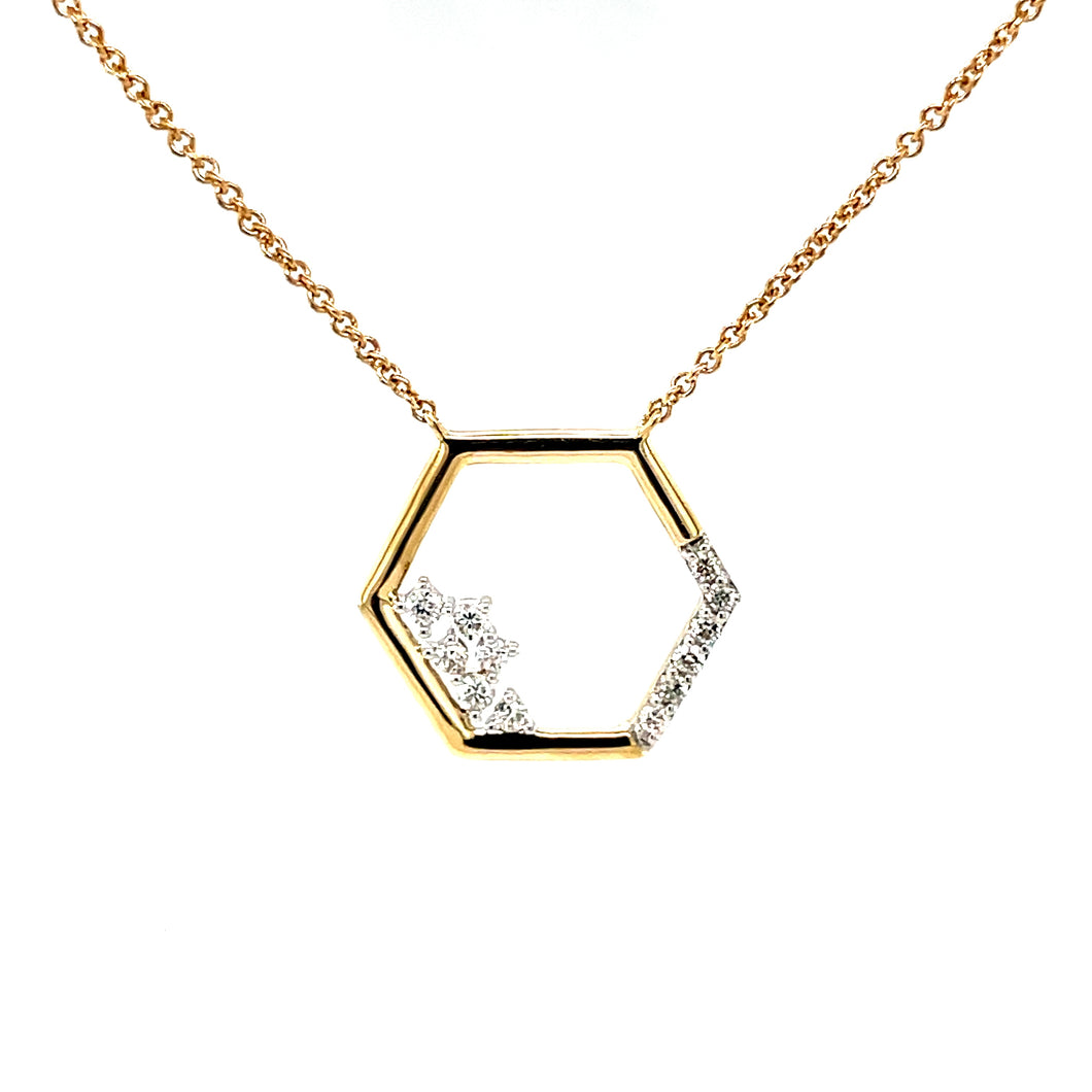 Honeycomb Necklace with Diamond Accents