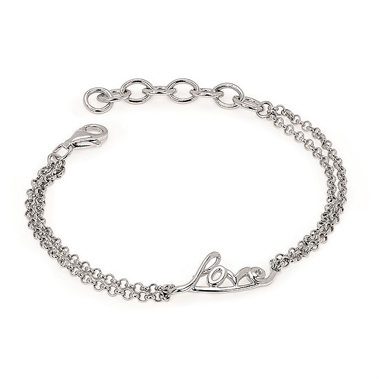 Silver Love Bracelet with Diamond Accent