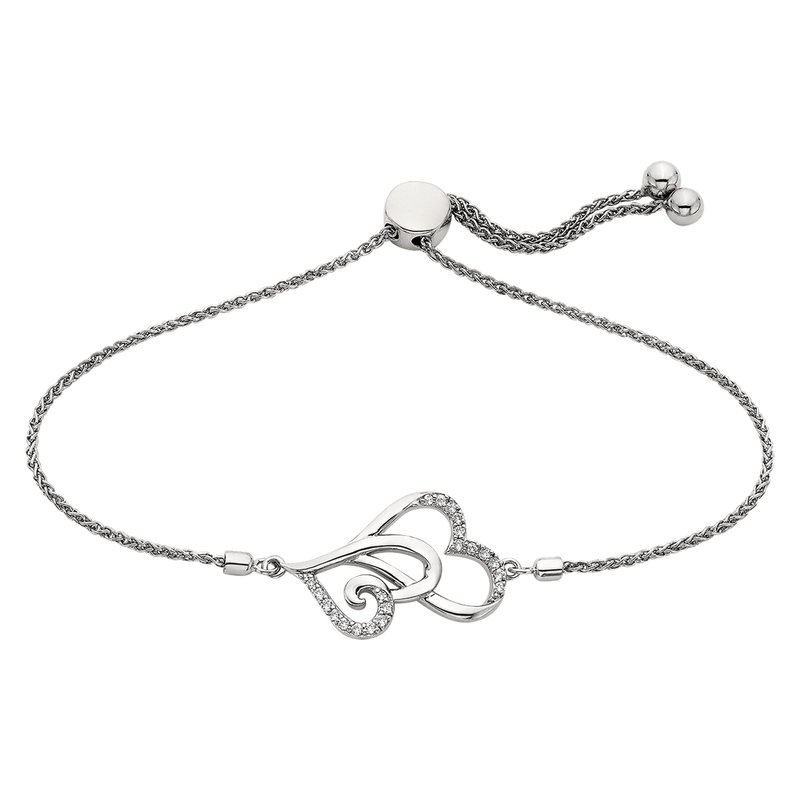 White Topaz Heart Bracelet