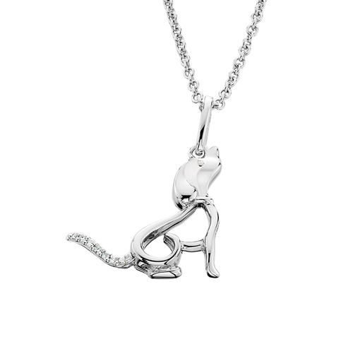 Sterling Silver Dog Necklace with Wagging Tail