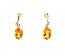 Load image into Gallery viewer, Citrine and Diamond Earrings
