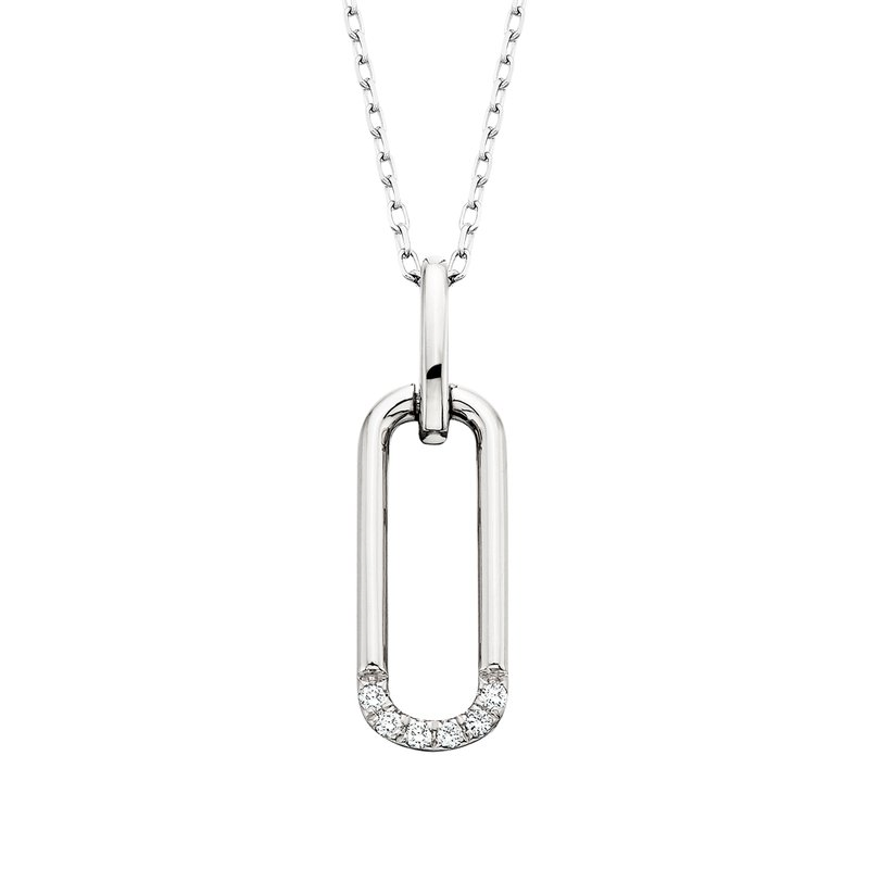 Diamond Paperclip Pendant