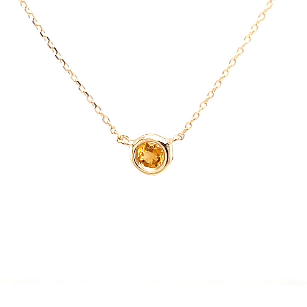 Yellow Gold Citrine Necklacew