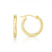 Load image into Gallery viewer, 10k yellow gold tube hoop earrings
