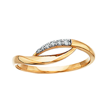 Yellow Gold Diamond Bypass Ring