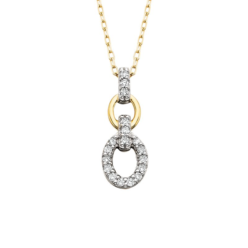 Diamond Oval Link Pendant .12tw