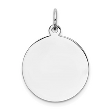 Load image into Gallery viewer, Engraveable Round Polished Front/Satin Back Disc Charm
