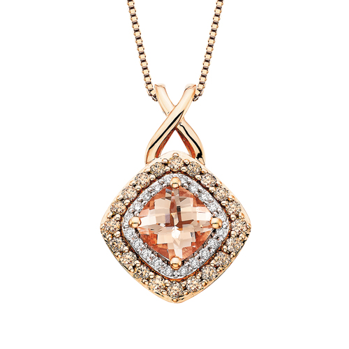 Chocolate Diamond & Morganite Pendant