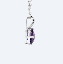 Load image into Gallery viewer, Cushion Cut Amethyst and Diamond Pendant
