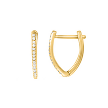 Load image into Gallery viewer, Diamond V Hoop Earrings
