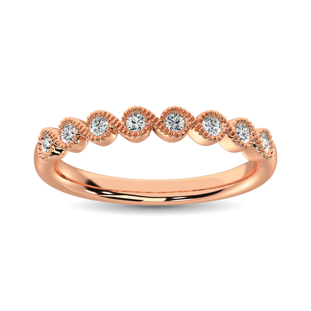 Milgrain Style Rose gold Side Band with Natural Diamonds