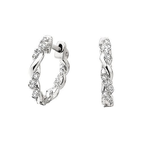 Diamond Infinity Twist Hoop Earrings