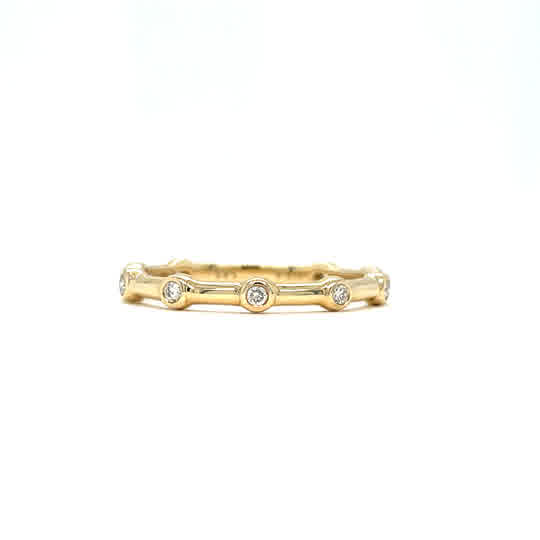 Bezel Set Diamond Band in Yellow Gold