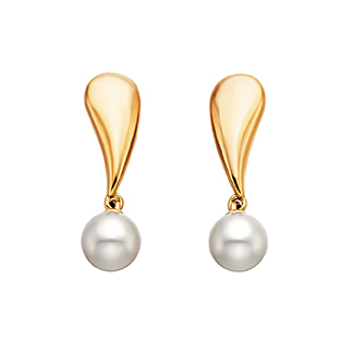 Puffed Pearl Dangle Earrings