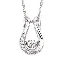 Load image into Gallery viewer, Shimmering Diamonds® Horseshoe Pendant In Sterling Silver With 1/10 Ctw. Diamonds
