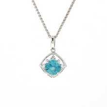 Load image into Gallery viewer, Blue Zircon and Diamond Pendant
