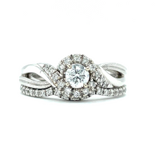 Load image into Gallery viewer, Vintage Inspired White Gold Wedding Set
