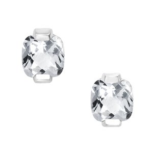 Sterling Silver Simulated Diamond Earrings for April Birthstone