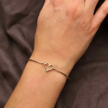 Load image into Gallery viewer, Sterling Silver Heart Hook and Eye Bracelet
