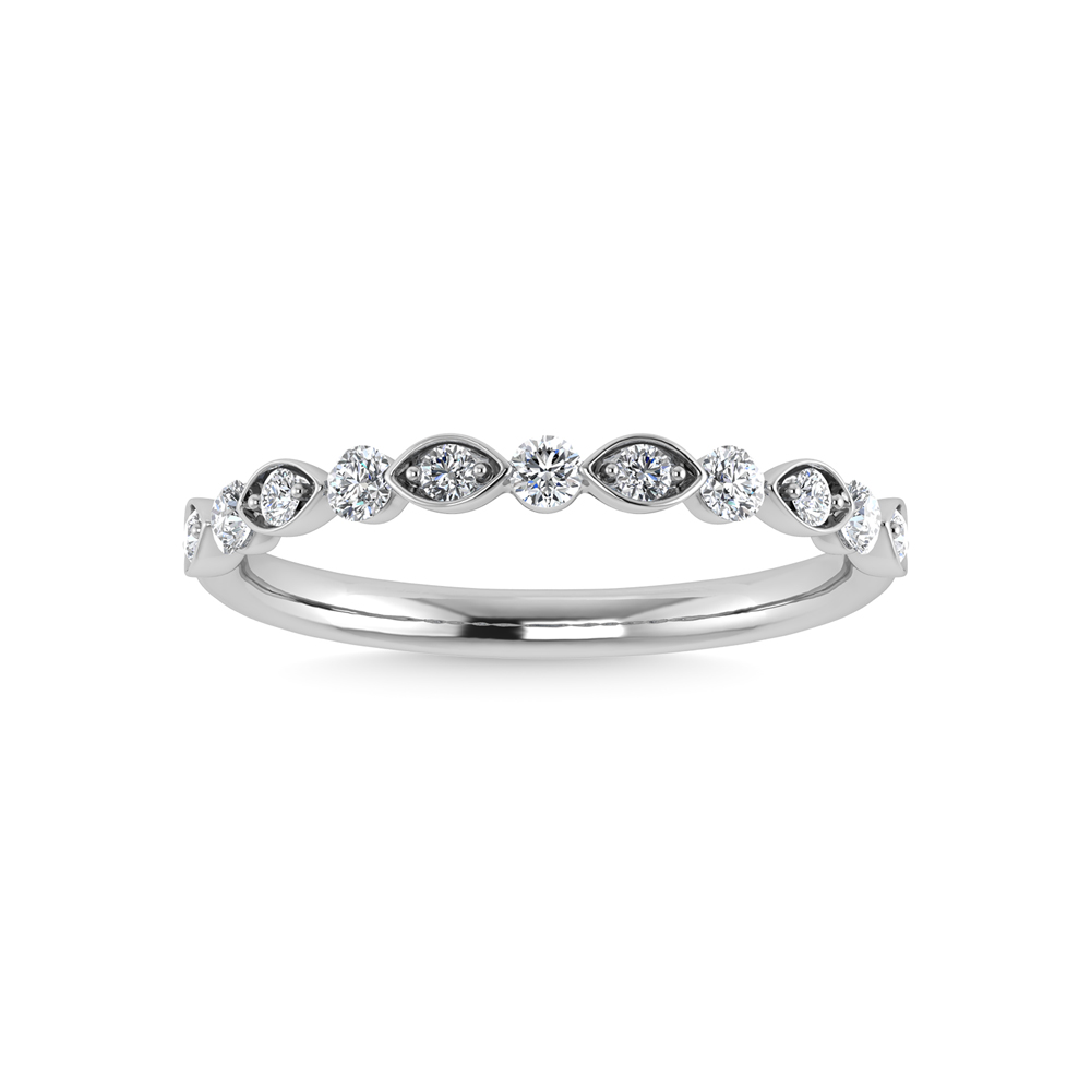 alternating shape white gold and natural diamond side band