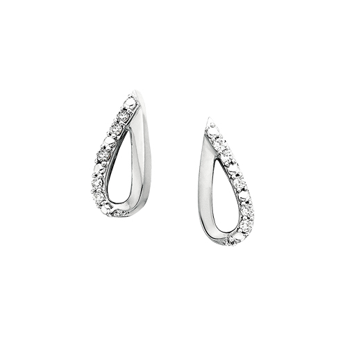 Petite Tear Drop Shaped Diamond Earrings