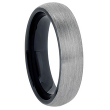 Load image into Gallery viewer, Tungsten Band with Brushed Center and Black Interior Size 10.5
