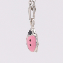 Load image into Gallery viewer, Sterling Silver Pink Ladybug Necklace
