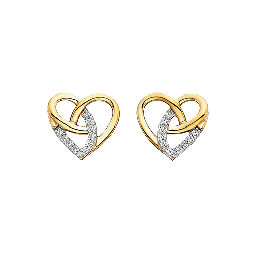 Diamond Heartl Stud Earrings