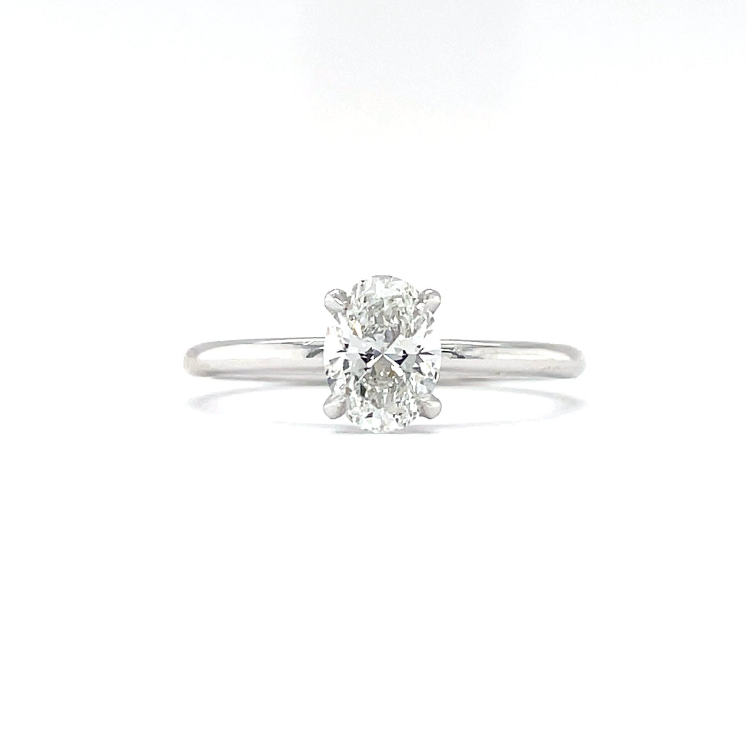 Oval Lab Created Diamond Solitaire Engagement Ring