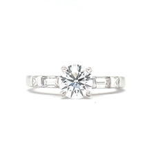 Load image into Gallery viewer, Lab Created Diamond Engagement Ring with Mined Diamond Baguette Accents
