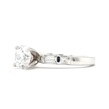 Load image into Gallery viewer, Lab Created Diamond Engagement Ring with Mined Diamond Baguette Accents
