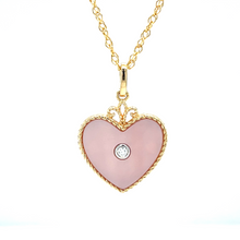 Load image into Gallery viewer, Pink Mother of Pearl Heart Necklace
