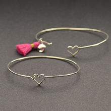 Load image into Gallery viewer, Sterling Silver Heart Hook and Eye Bracelet
