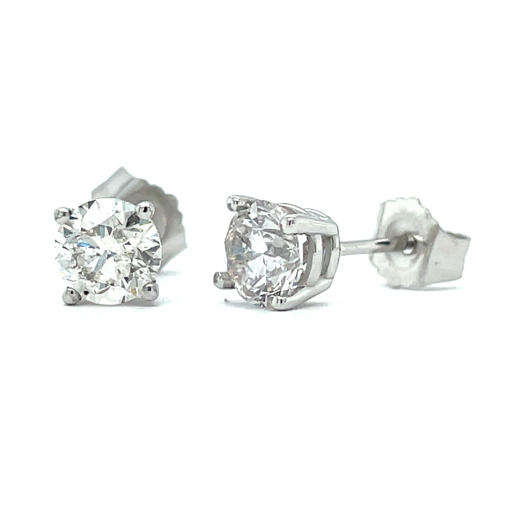 1cttw Natural Diamond Stud Earrings