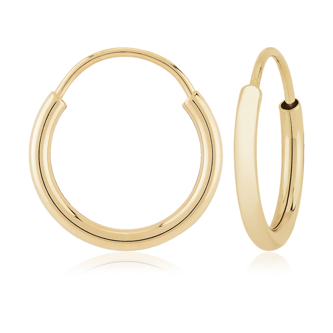 Yellow Gold Endless Hoops