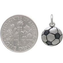 Load image into Gallery viewer, Sterling Silver Soccer Ball Charm
