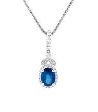 Load image into Gallery viewer, Sapphire and Diamond Pendant
