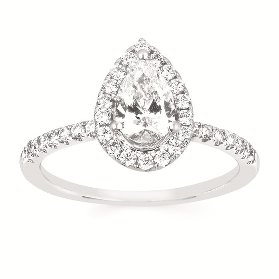 Lab Grown Pear Shaped Diamond Engagement Ring