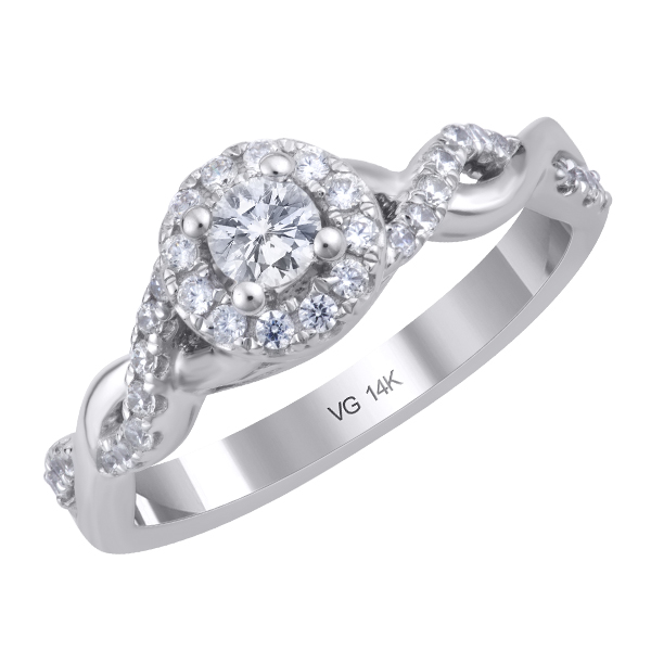 White Gold Round Halo Infinity Engagement Ring