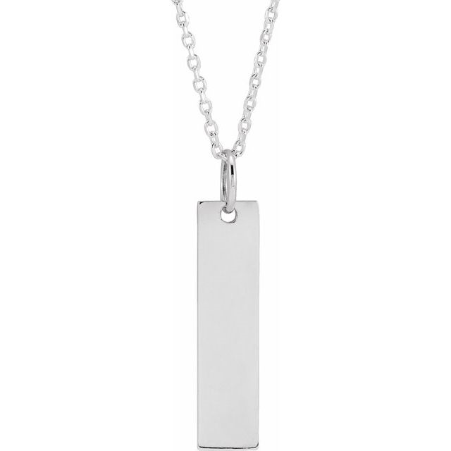 sterling silver engraveable bar pendant